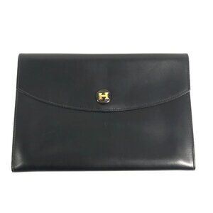 Hermes Second Bag Pochette Rio Box Calf Black